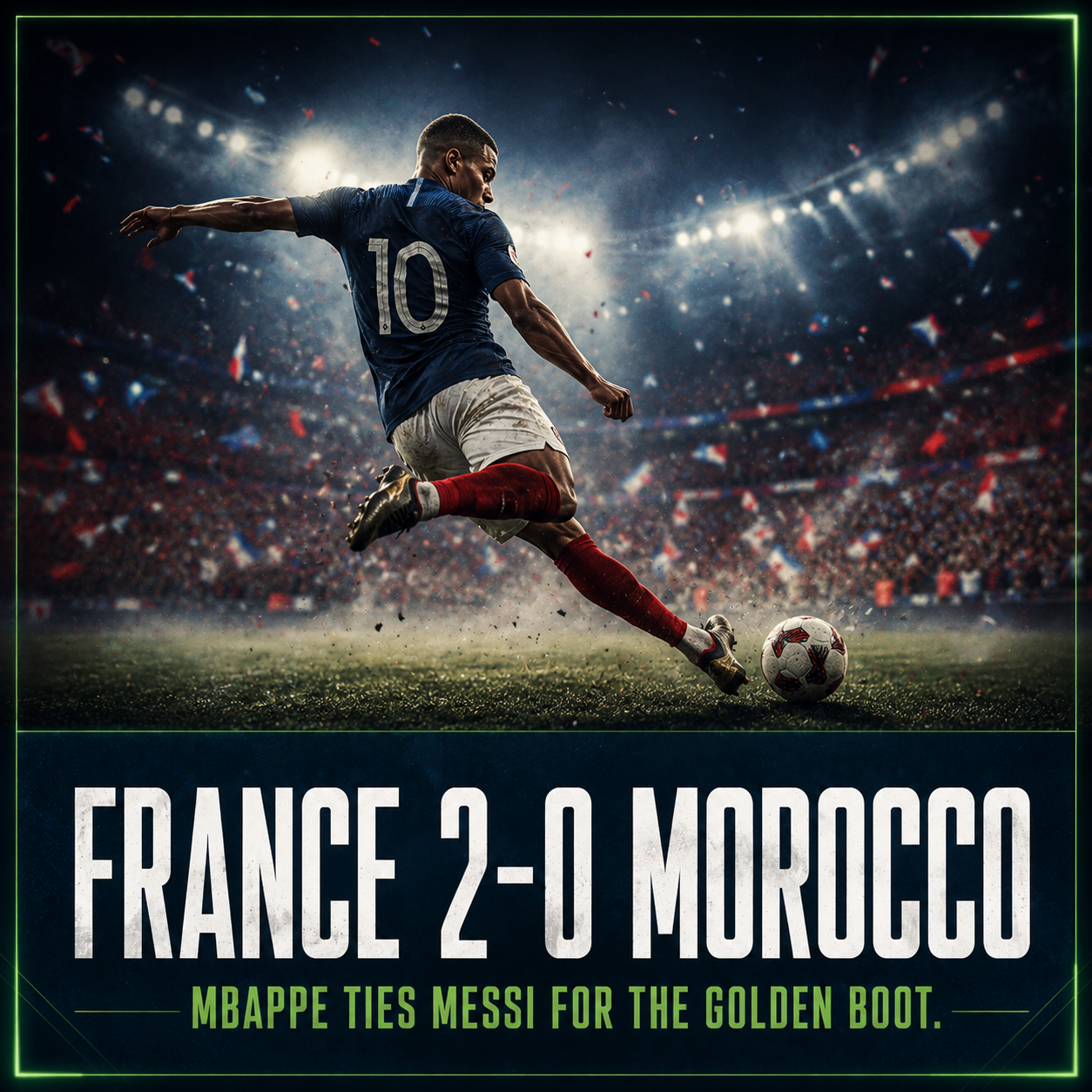 Kylian Mbappé celebrating with France teammates after their quarterfinal win over Morocco
