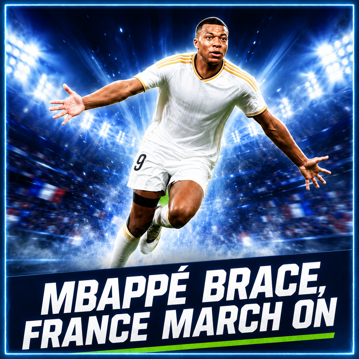 Kylian Mbappé celebrating his brace as France beat Sweden 3-0 to advance to the Round of 16
