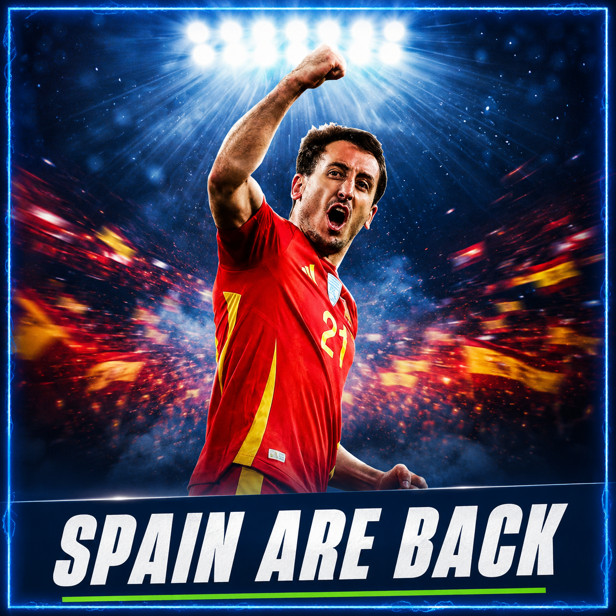 Mikel Oyarzabal celebrates his brace as Spain beat Austria 3-0 in the Round of 32